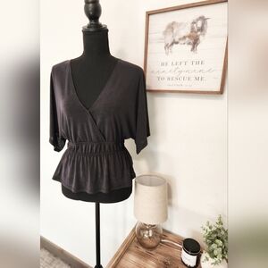 LUCKY BRAND FAUX WRAP TOP